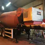 Heavy-duty hydraulic truck mixer in Cookstown workshop