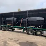 Mixer drums out for delivery