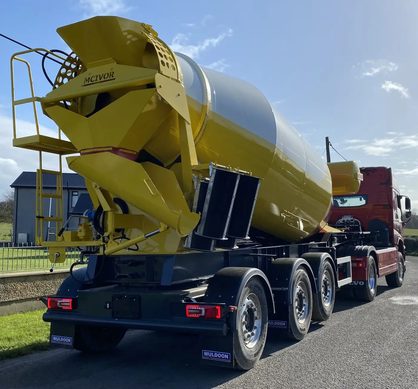 Truck mixer on way to a job