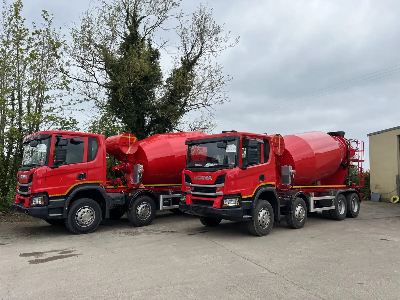 Concrete mixer truck parked at construction site Northern Ireland